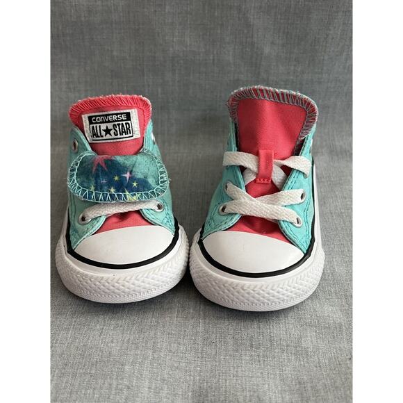 Converse All Star Pink And Blue Double Tongue Canvas Shoes~Toddler Size 6 - Picture 1 of 7